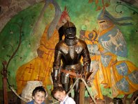 IMG_0838  Napa - Castello di Amorosa:  Ethan and Aidan pose with a knight's suit of armor. : From MobileMe